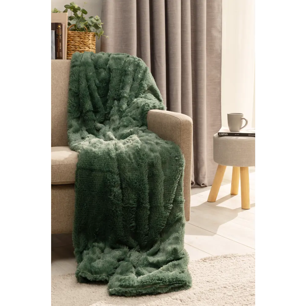 Плед "Мягкий мех" 200x220 см искусственный мех цвет изумрудный Eclair STLM-2151003 - Вид №1