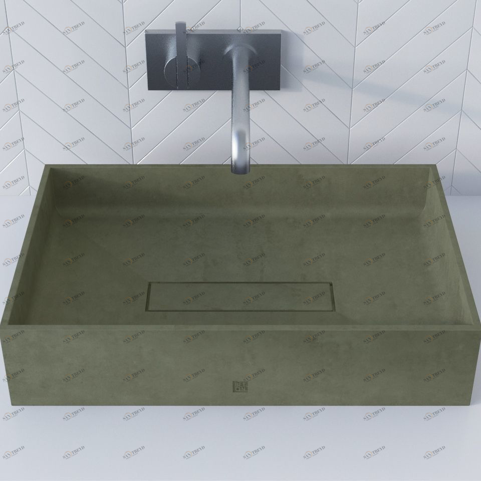 WВ606OLIVKOVYJ Накладная раковина на столешницу  прямоугольная BetOn 