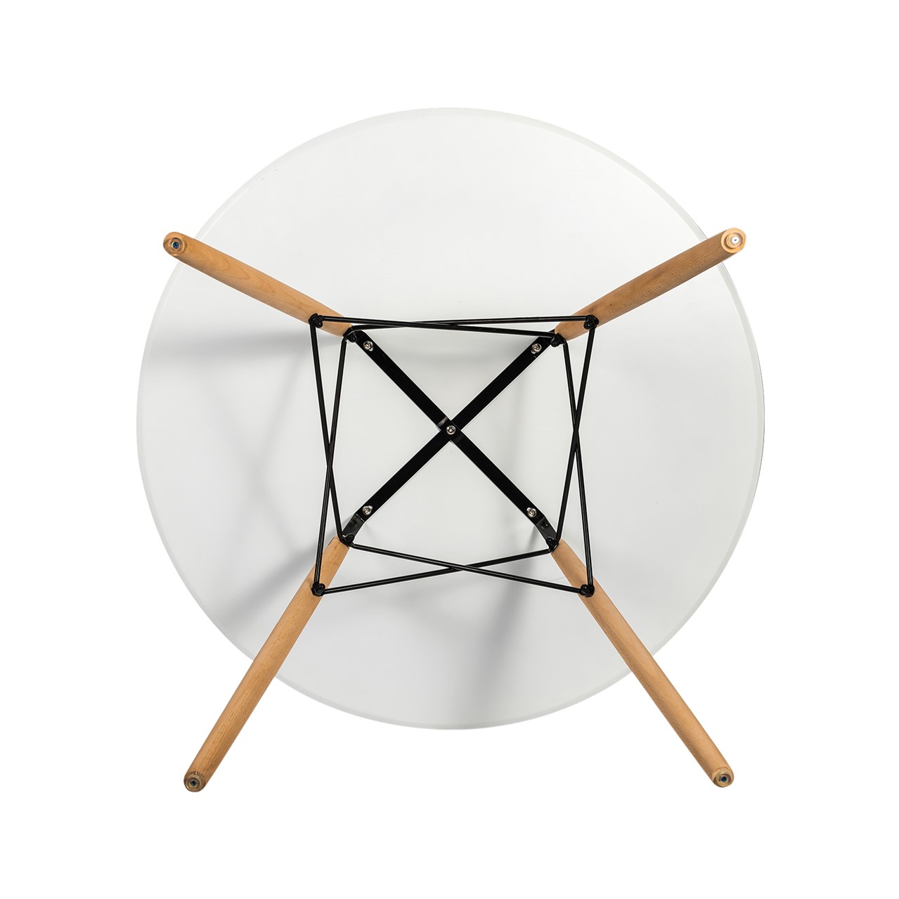 Обеденный стол круглый белый 100 см с деревянными ножками Eames DSW EAMES EAMES DSW 00-3881919 Белый  - Вид №4