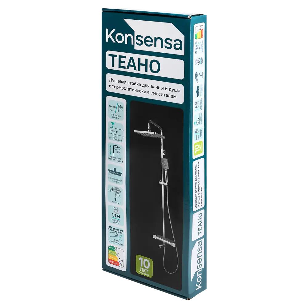 Душевая система KONSENSA Теано с термостатом 3 режима цвет хром STLM-2211098 - Вид №14