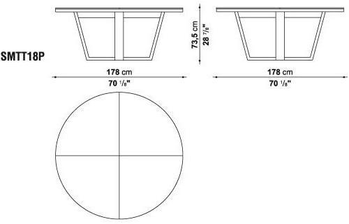 Maxalto Круглый деревянный стол с ленивой сьюзан Xilos sun-id-1379136 - Вид №9
