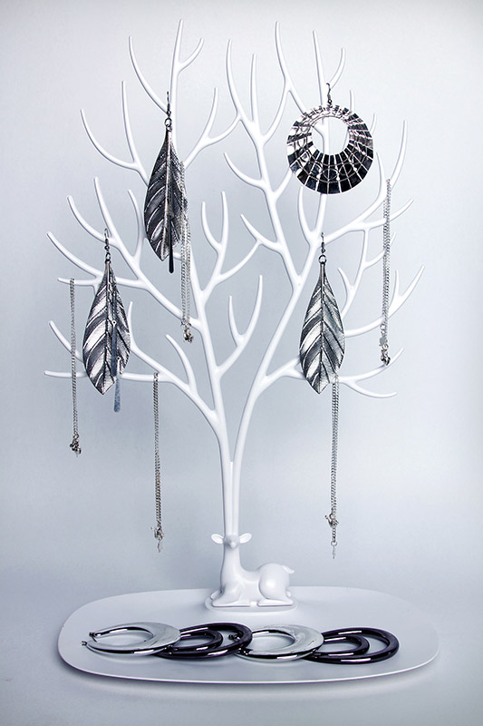 QL10172-WH Декоративный органайзер для украшений deer большой белый Qualy  - Вид №2