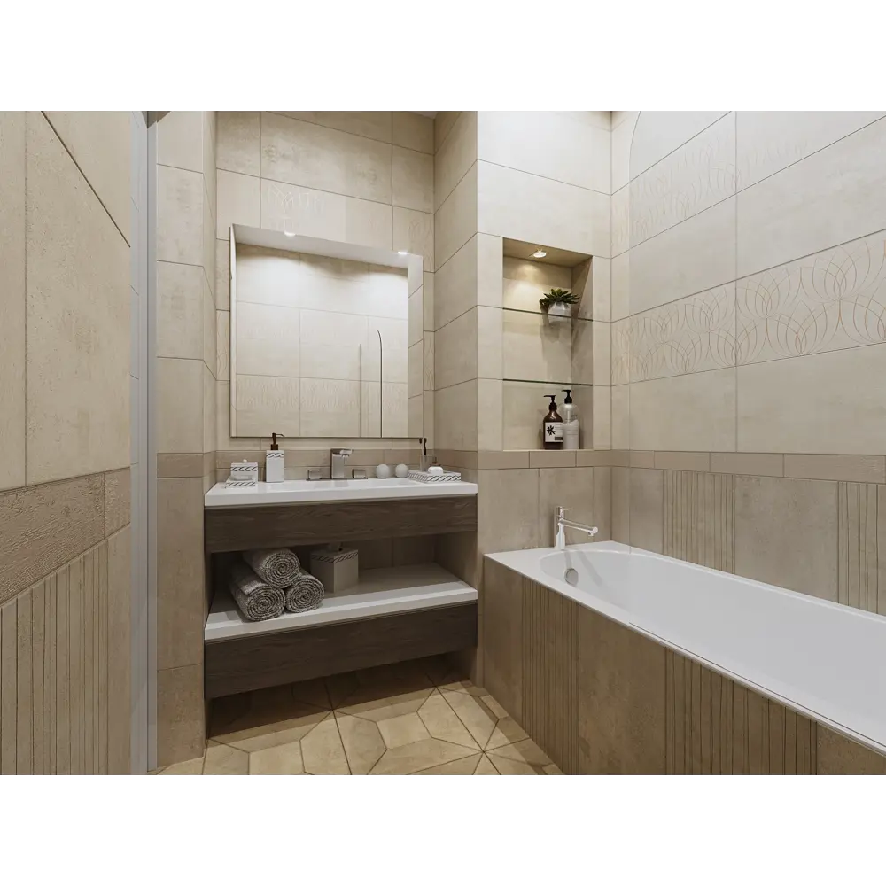 Плитка настенная Loft Latte 30х60 см 1.62 м² цвет светло-бежевый BELANI STLM-2058768 - Вид №3