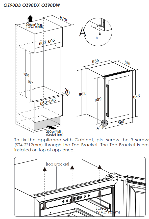 9973849 Винный шкаф Temptech OZ90DX серебристый STDN-0113276 - Вид №7
