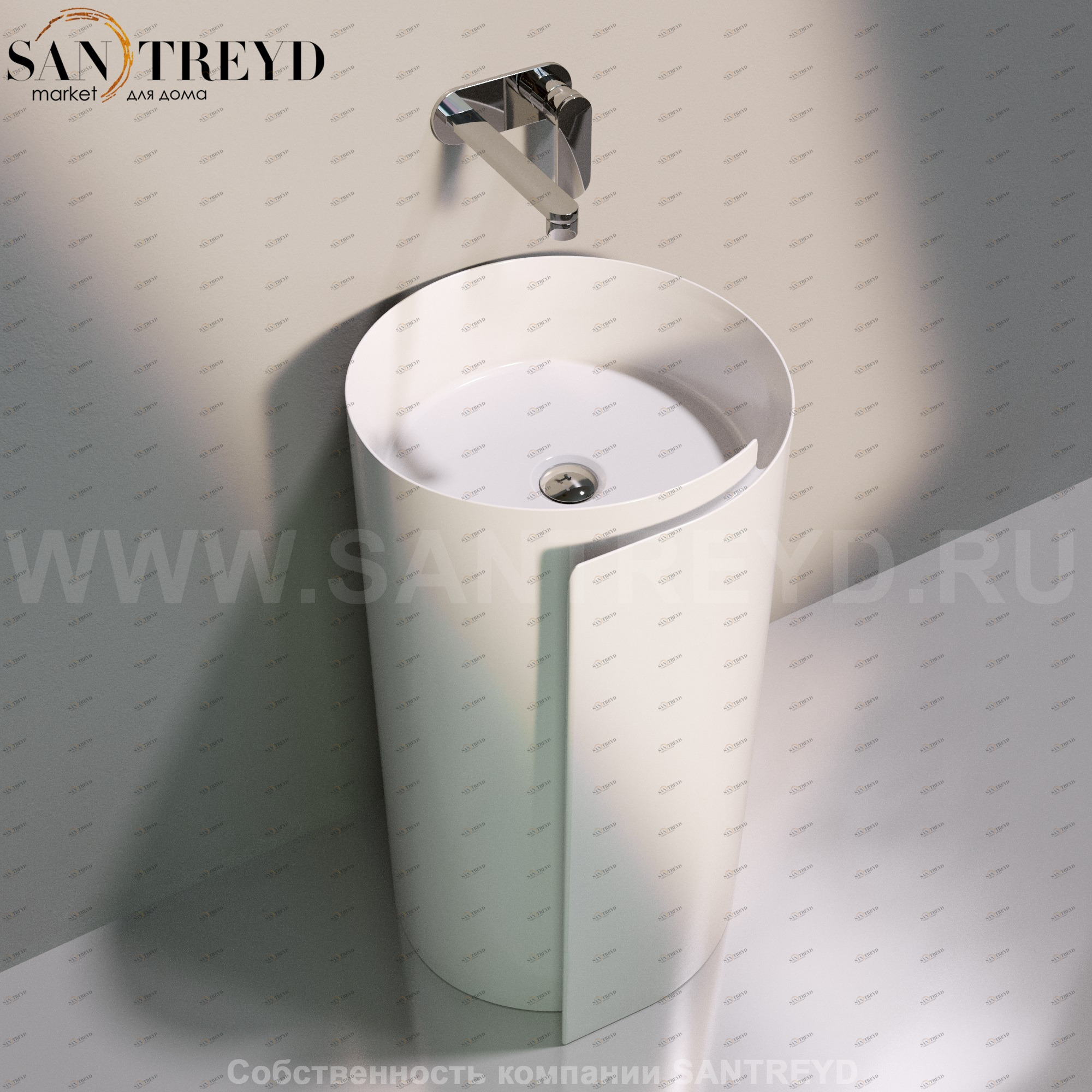 MR44P9016 Напольная раковина стоящая круглая Ceramica Flaminia Roll