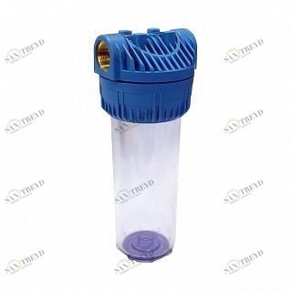 Корпус Гейзер FH017 1/2" 10"   прозрачный для холодной воды 90050