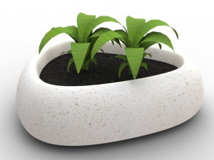 Восстановленный каменный низкий плантатор