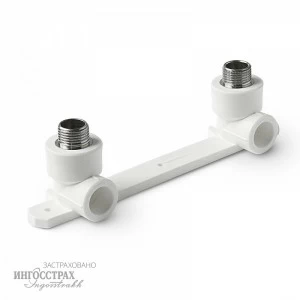 Угольник комбинированный с креплением (нар.рез.) двойной 20-1/2 PP-R