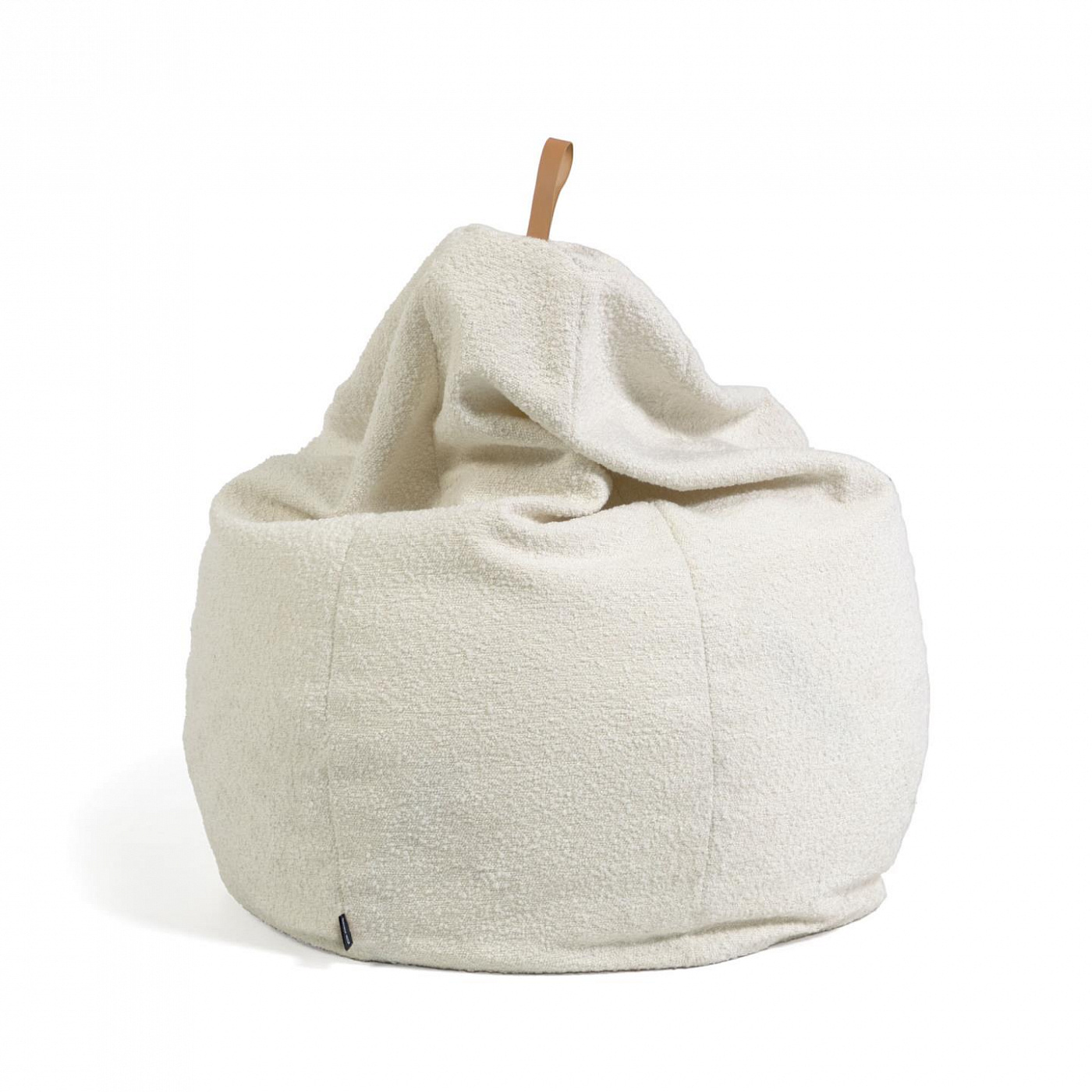 096376 Пуф из овчины белый, Ø 70 см La Forma Vicka 