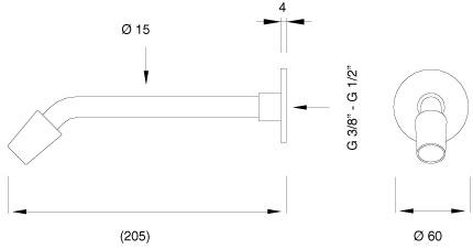 Ceadesign Настенный излив из нержавеющей стали Free ideas Flx 09 - Вид №1