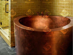 Ванна с круглым сиденьем из меди