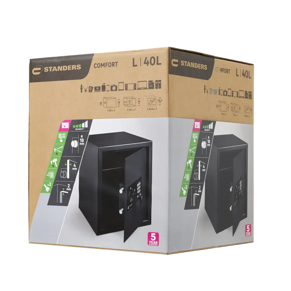 Сейф Standers 40 л с электронным замком 35x40x36 см сталь STLM-2049608 - Вид №5