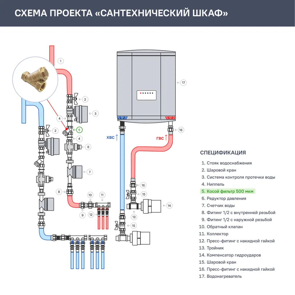 Фильтр косой Valfex VF.192.L00.012.BIR 1/2" ВР STLM-2072498 - Вид №1