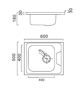 HBD5060 Кухонная мойка , сталь микродекор Haiba  - Вид №2
