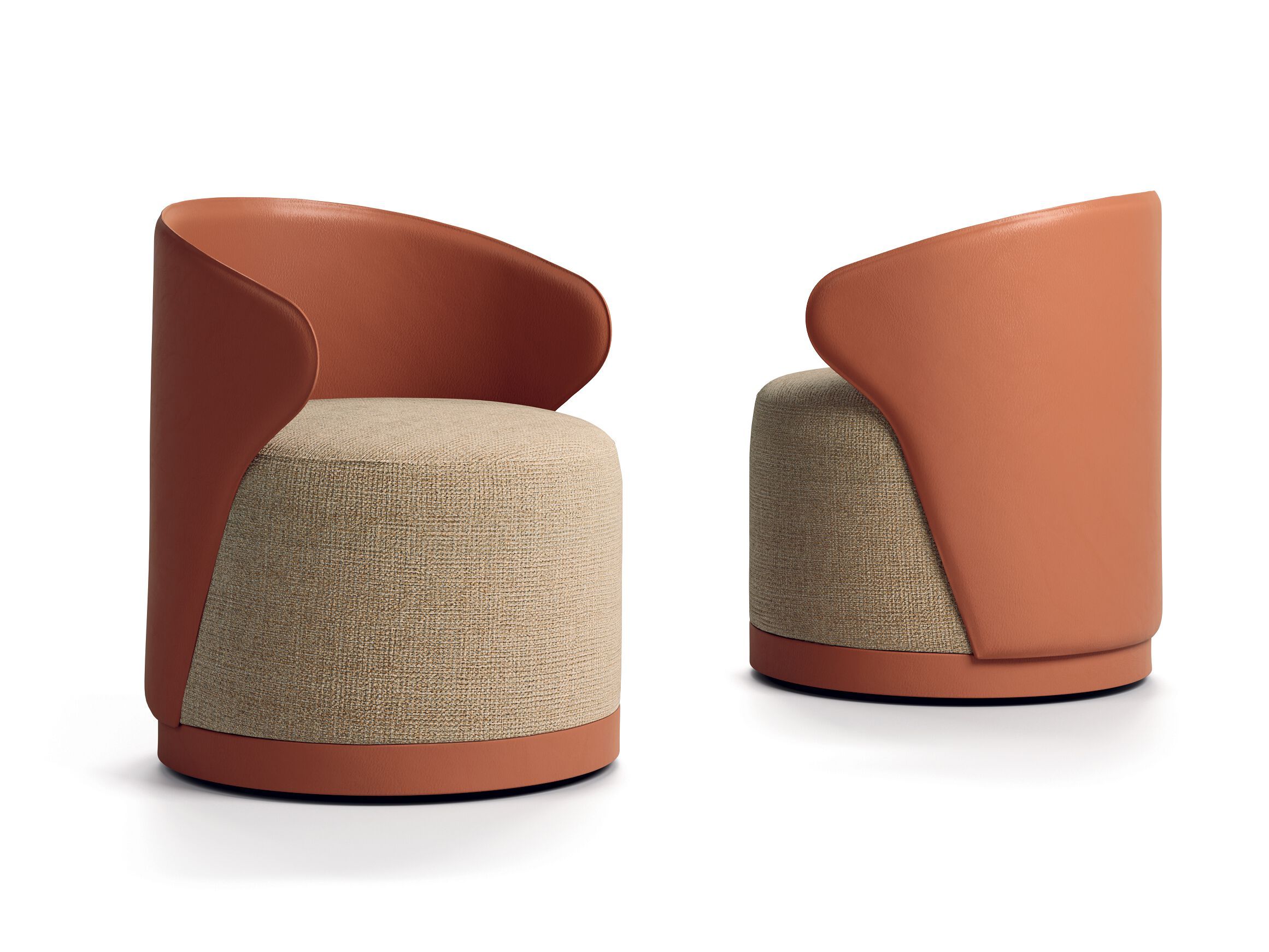 Кресло из кожи и ткани Kico Living Complements ARCH-00029712