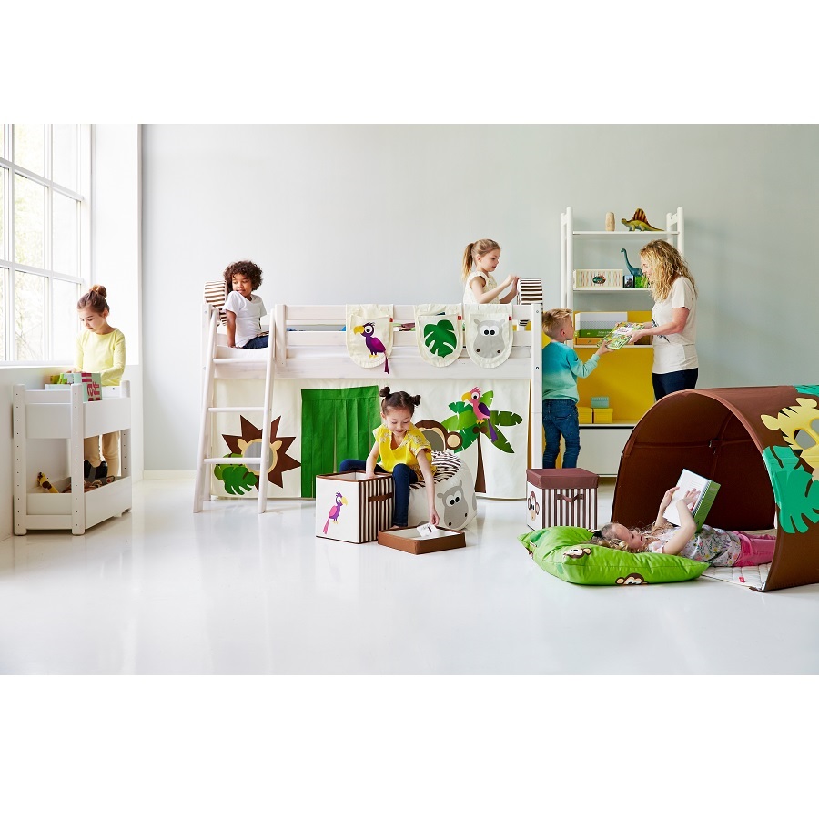 Кровать Flexa Classic с наклонной лестницей, коричневая, 200 см 90103081101 - Вид №1