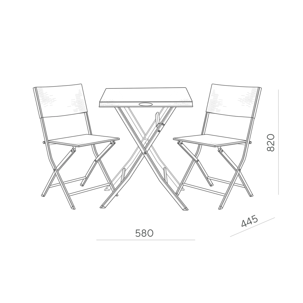 Набор садовой мебели для обеда Rattan пластик Santreyd STLM-2097168 - Вид №7