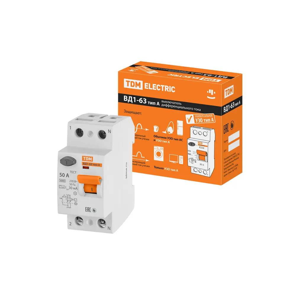 УЗО TDM Electric ВД1-63 — защита от токов утечки для дома и офиса 89347149 STLM-1118947 - Вид №5