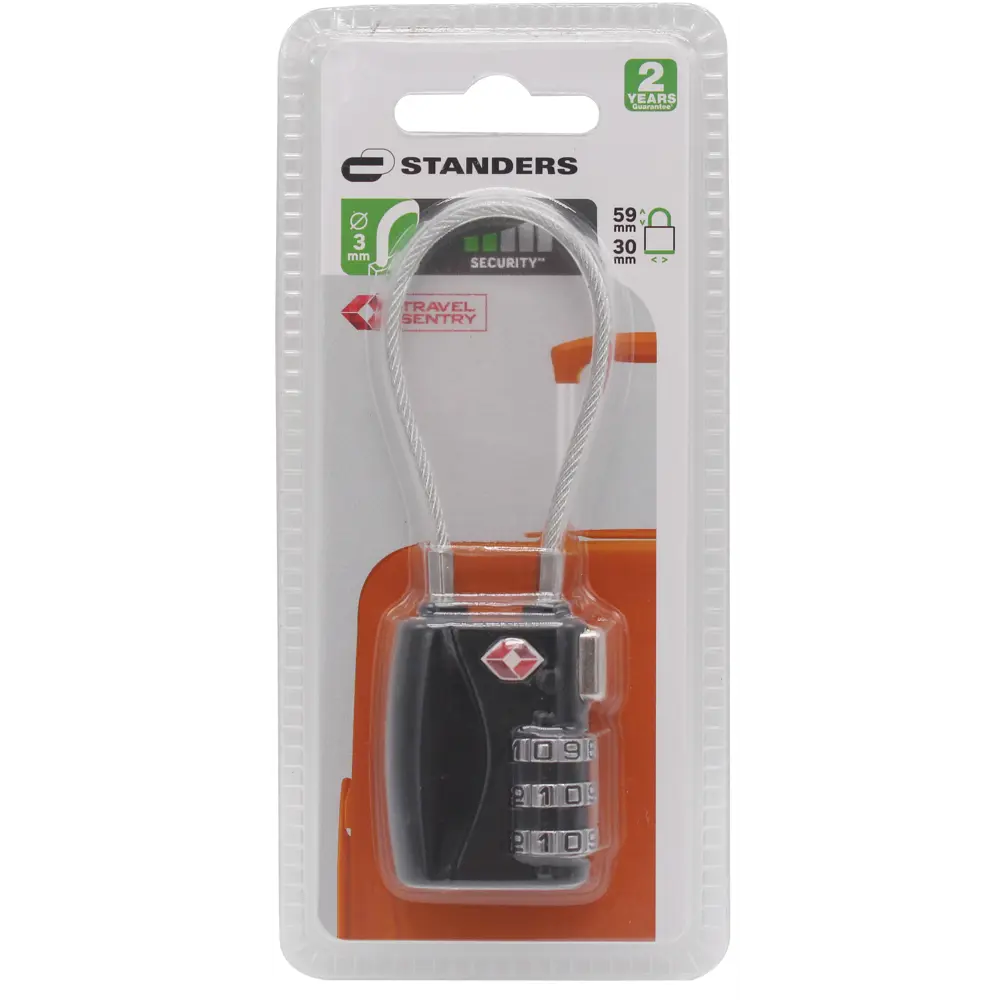 Замок багажный кодовый Standers гибкий, 30 мм, цинк/сталь STLM-2017874 - Вид №1