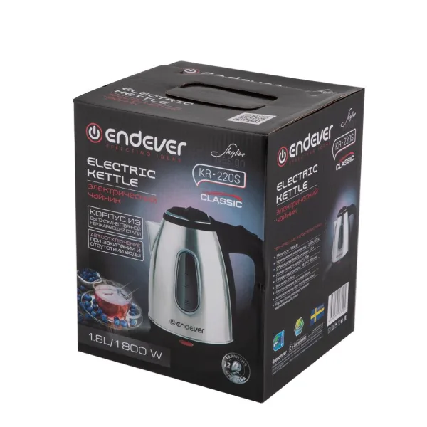 8166651 Электрочайник Endever Skyline KR-220S серебристый STDN-0079179 - Вид №5