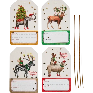 Набор бирок-открыток 9.5x6 см цвет разноцветный 4 шт.