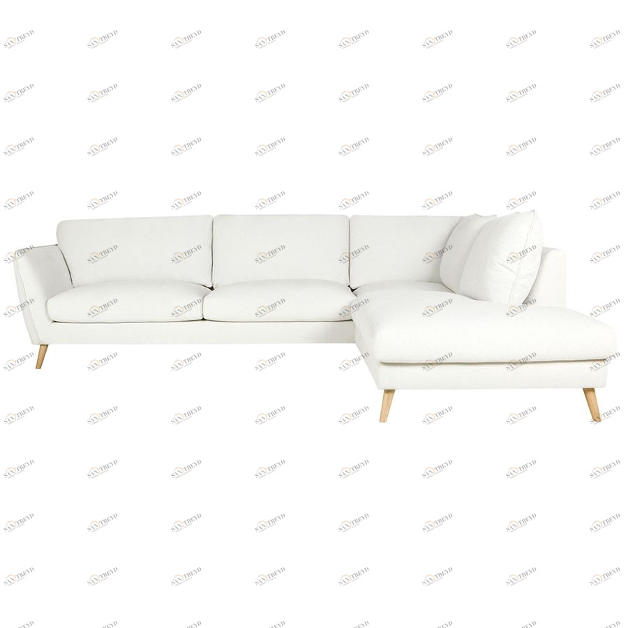 Диван угловой Stella, правосторонний, молочный Sits S1647