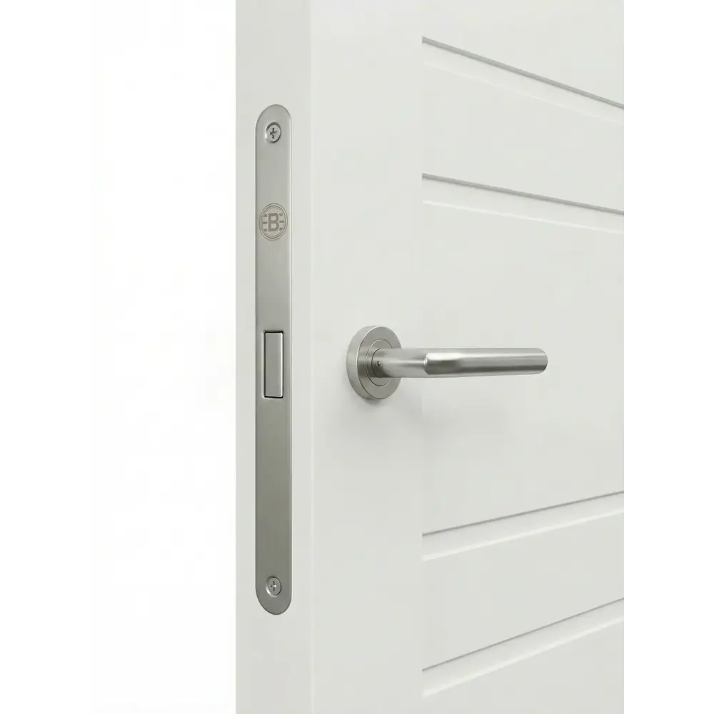 Дверь межкомнатная глухая Паудер 80x200 см Hardflex цвет белый с замком и петлями KREAFORTA STLM-2108940 - Вид №2