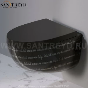 S511421P Подвесной унитаз настенный Черный A. e T. Italia OVAL Италия