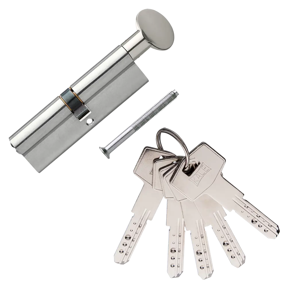 Цилиндр Kale 164BM-100-C-NP, 45х45 мм, ключ/вертушка, цвет никель 82394702 STLM-2031380  - Вид №1