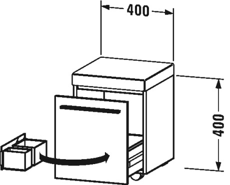 XL270405353 Мобильная тумба X-Large #XL2704 400 x 400 мм Каштан темный, декор Duravit - Вид №1