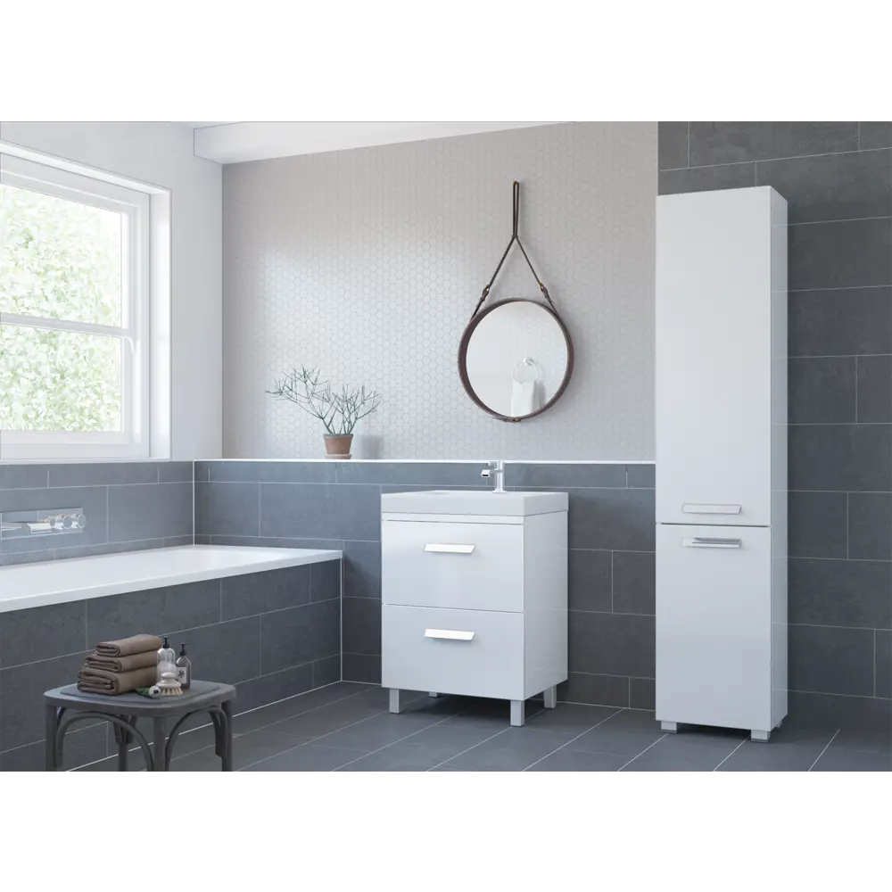 Тумба под раковину напольная Hilton 60 см цвет белый VIGO STLM-2130207 - Вид №4