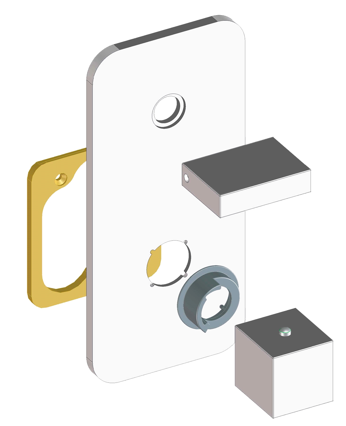 Z033202 + Z030205 000 Смеситель & запорный кран Rectangular 2 Outlets (with Diverter) HP BOSSINI  - Вид №2