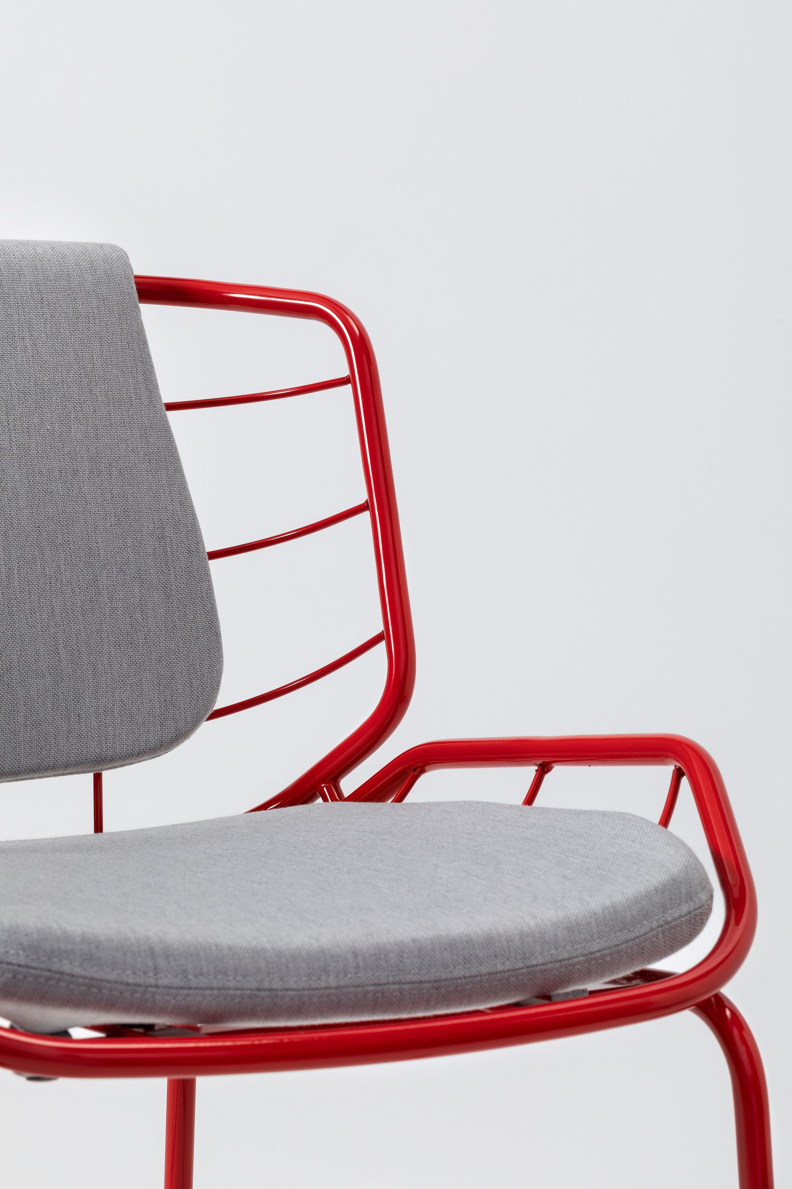 Металлический мягкий табурет с подставкой для ног со спинкой TrabA' Кожа ARCH-00045469 - Вид №23