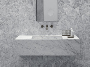 Мраморная прямоугольная подвесная раковина