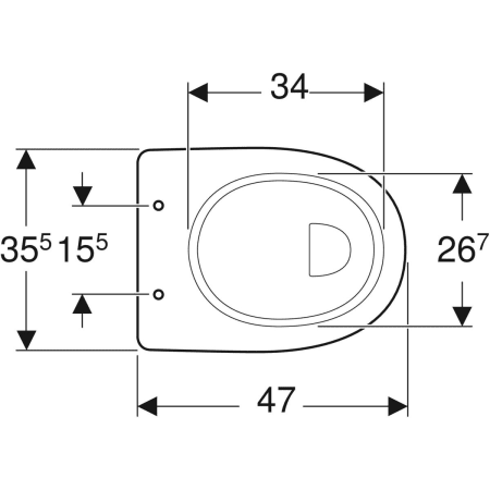 218510000 Напольный унитаз горизонтальный смыв Geberit Renova Comfort, увеличенной высоты, для лиц с ограниченными возможностями, горизонтальный выпуск Geberit  - Вид №2