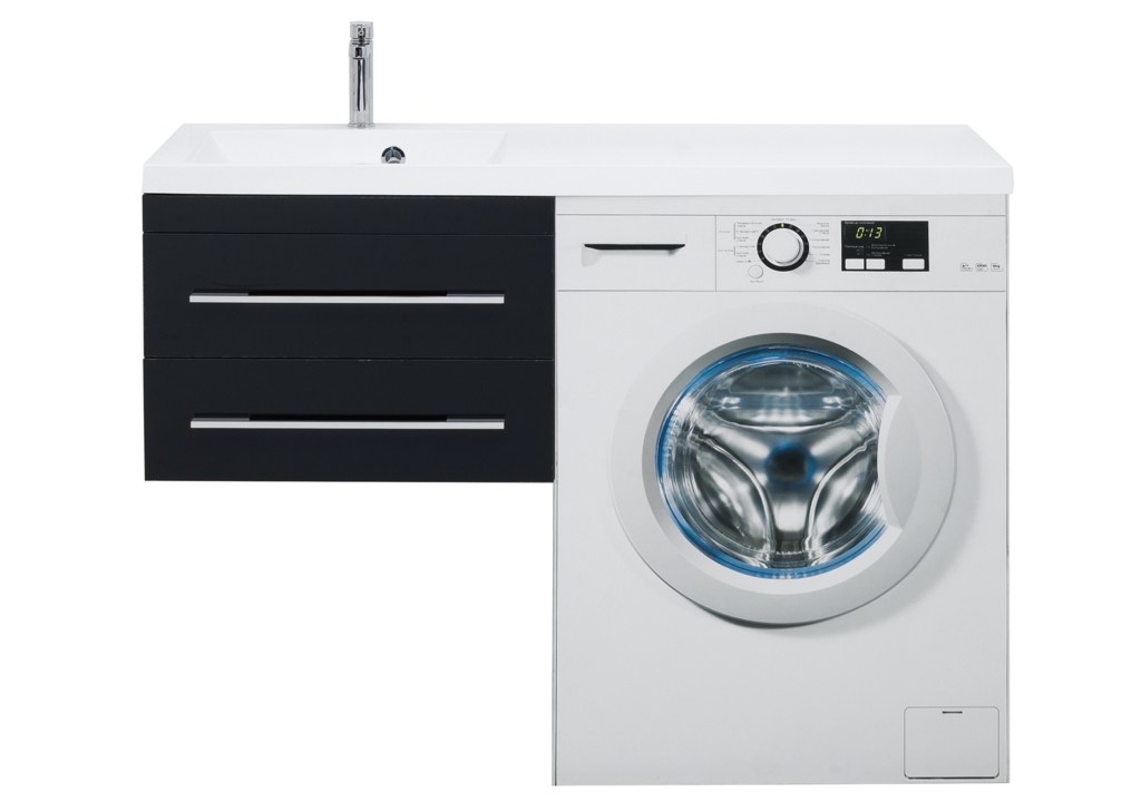 Тумба с раковиной Aquanet Верона 120 L черный (подвесная, 2 ящика) 0018017500239565 - Вид №10