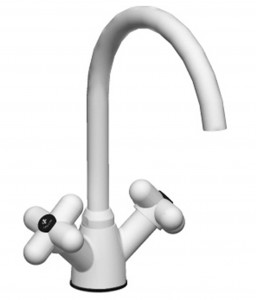 0550F  Смеситель на 1 отверстие для раковинывылет 18 см ручки поворотный излив ограничитель потока воды до 8 л/мин при 3 бар подводка без донного клапана Fantini Rubinetti ДЛЯ КУХНИ