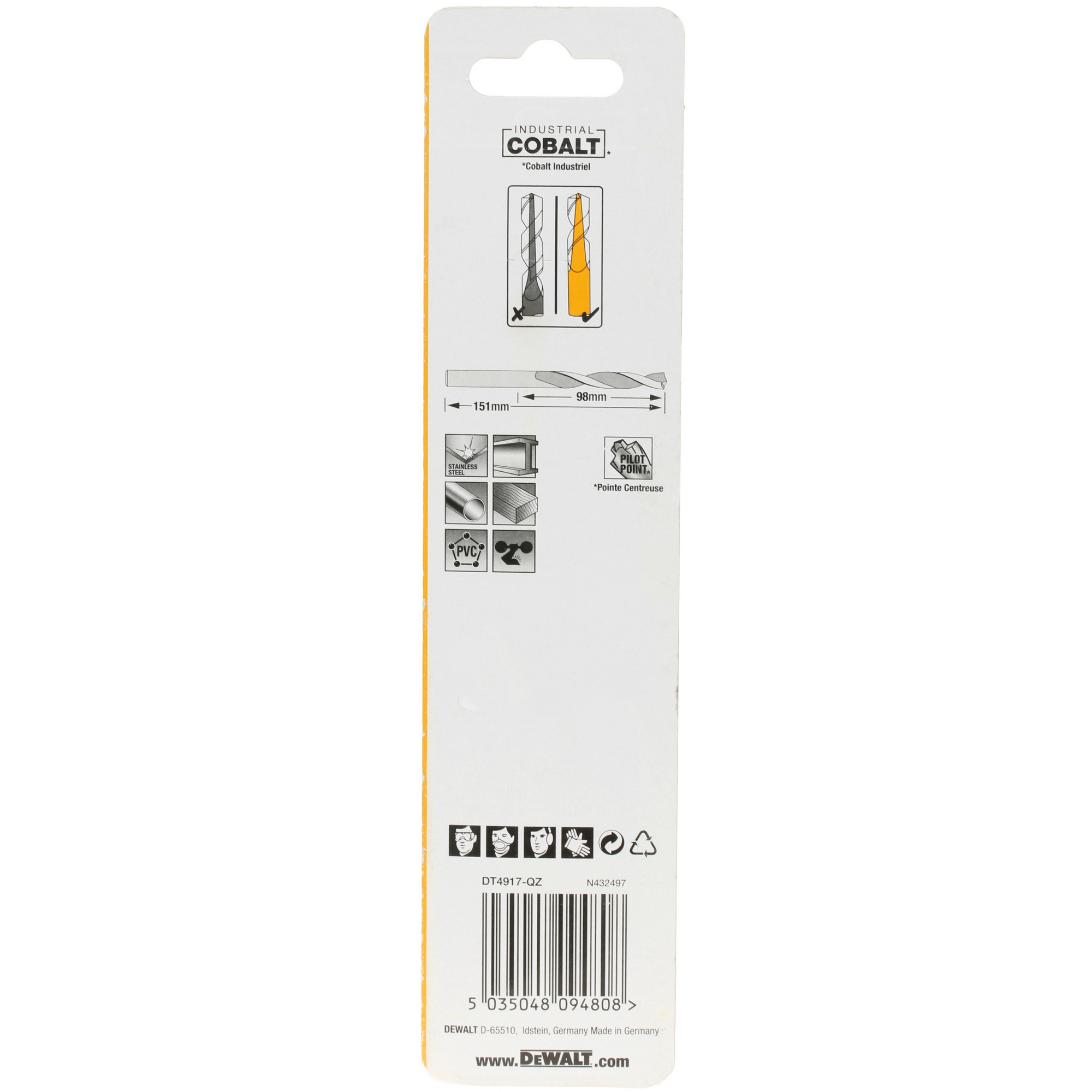 Сверло спиральное DeWalt DT4917 5303287 STDN-0082680 - Вид №1