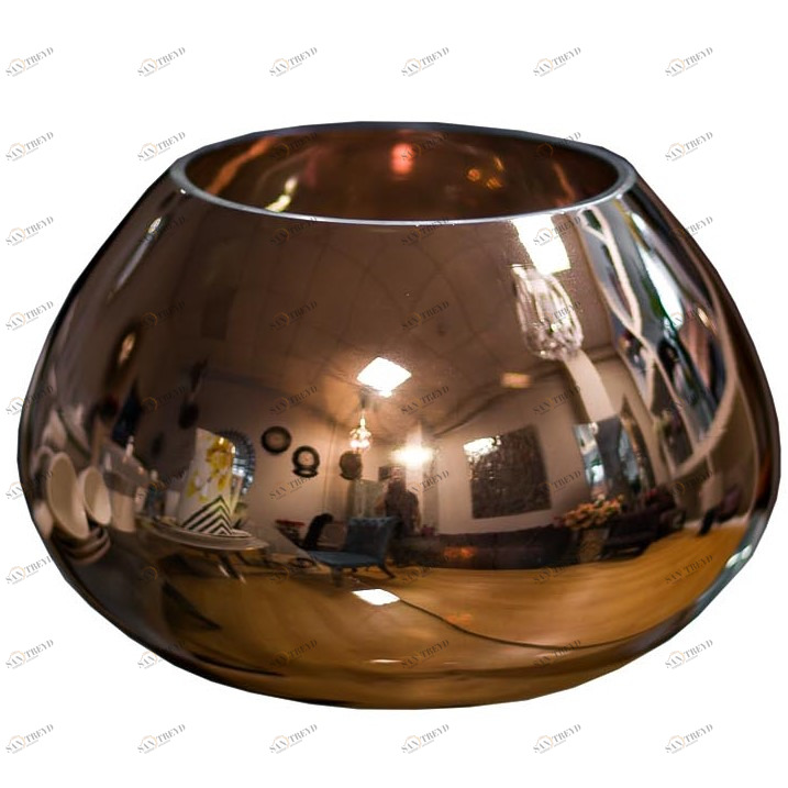 Ваза стеклянная, медная с прозрачным 18 см от Garda Decor GARDA DECOR - 210913 Медь 