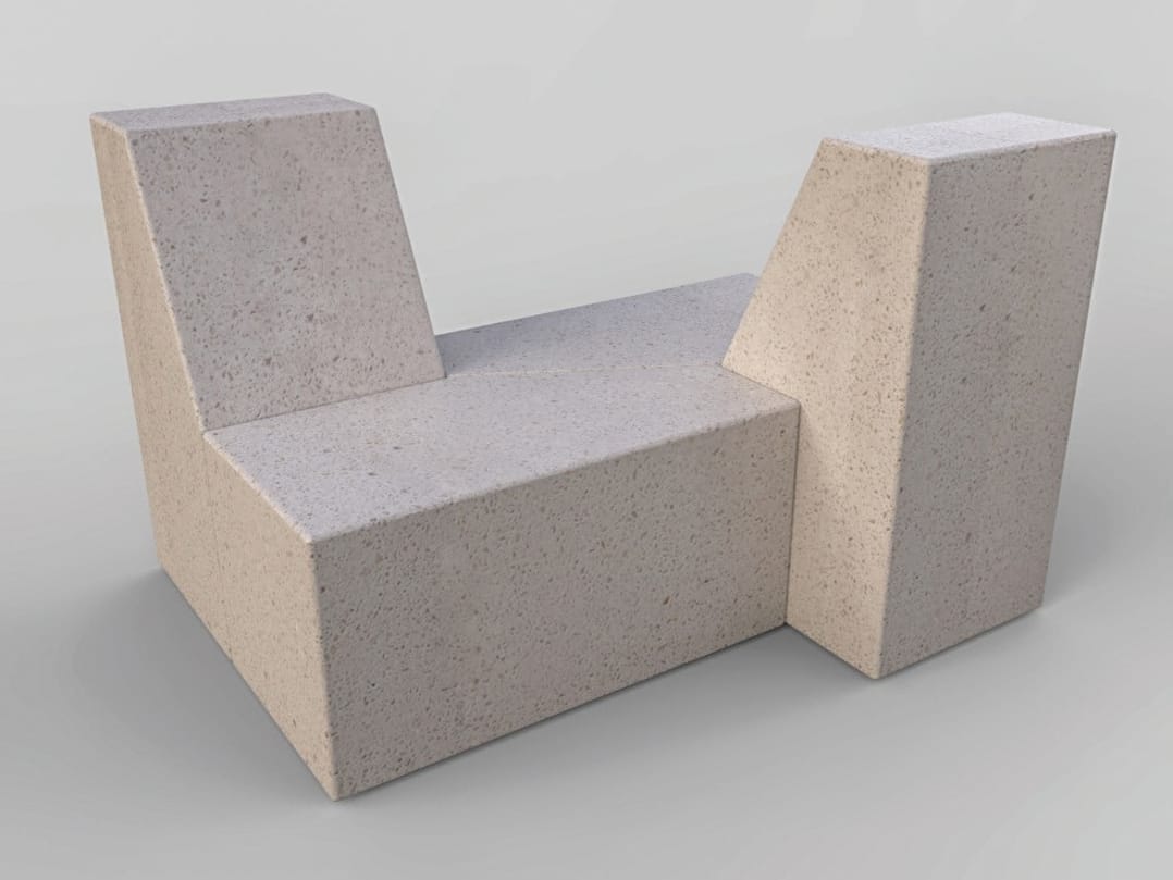 Реконструированная каменная модульная скамья со спинкой Viscio Urban Design Modula ARCH-00127949 - Вид №4