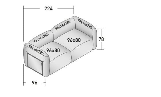 Ткань съемный садовый диван Flou лук ARCH-00078991 - Вид №9