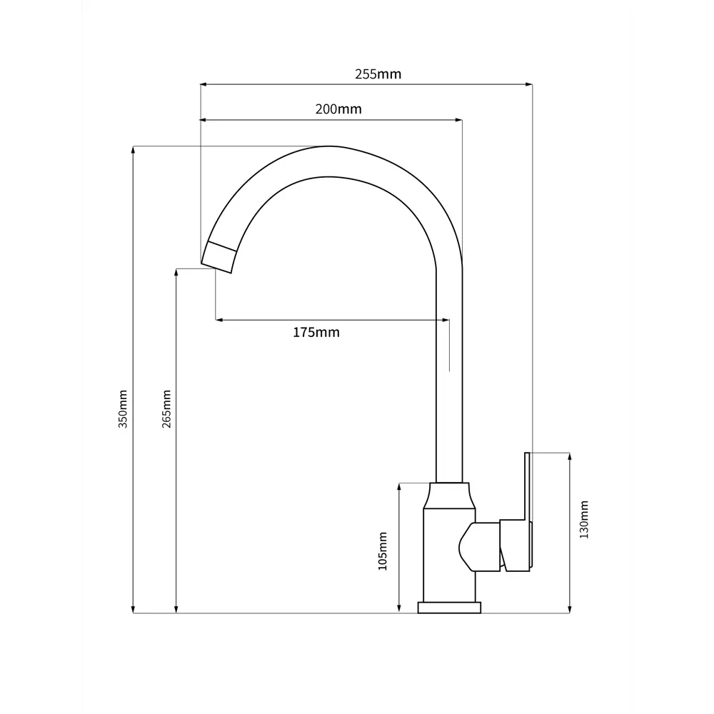 Смеситель кухонный Vidage VFR8631 BL высота 35 см цвет черный STLM-2138122 - Вид №9