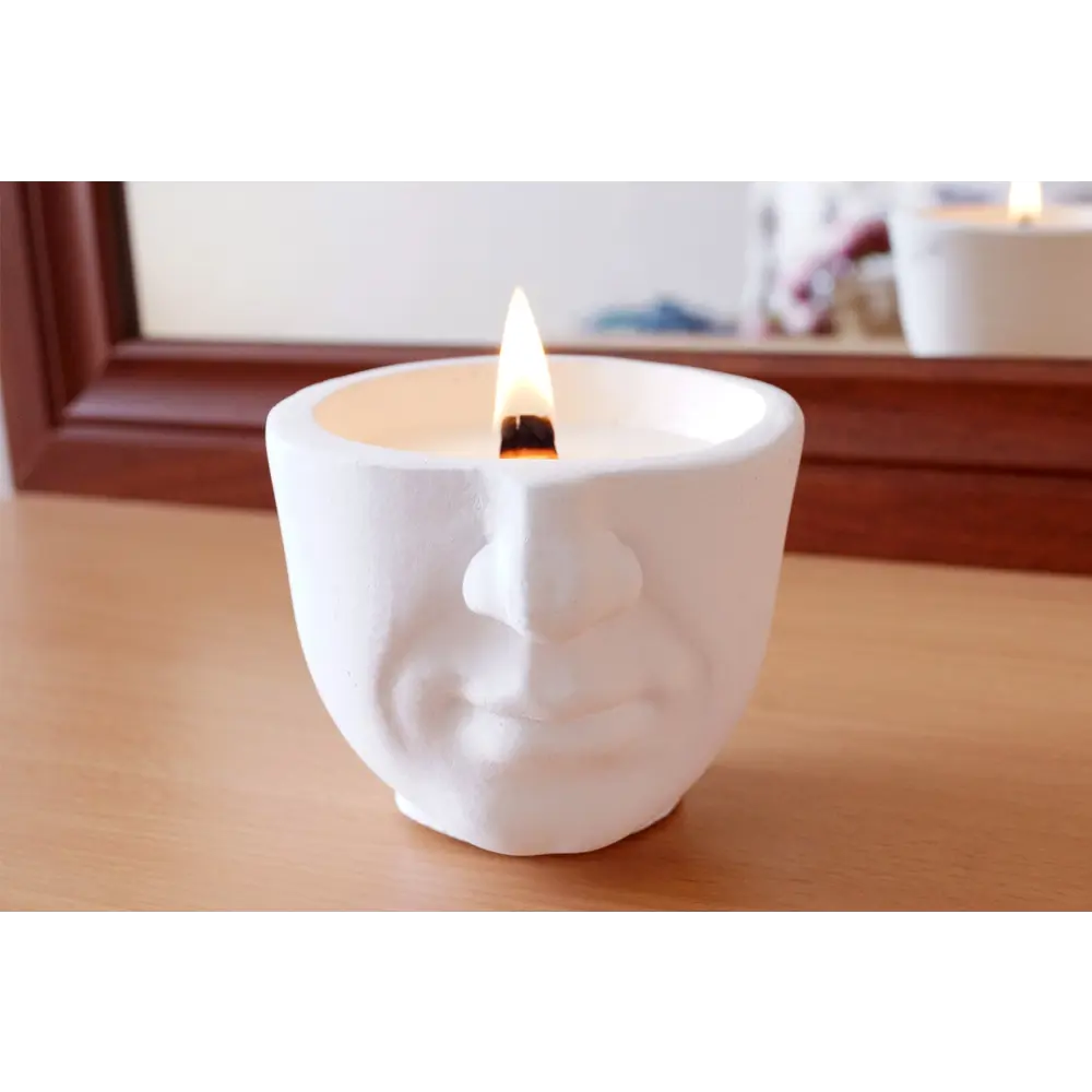 89201821 Свеча в гипсе Орней белая 9 см STLM-0825546 EVIS  - Вид №5