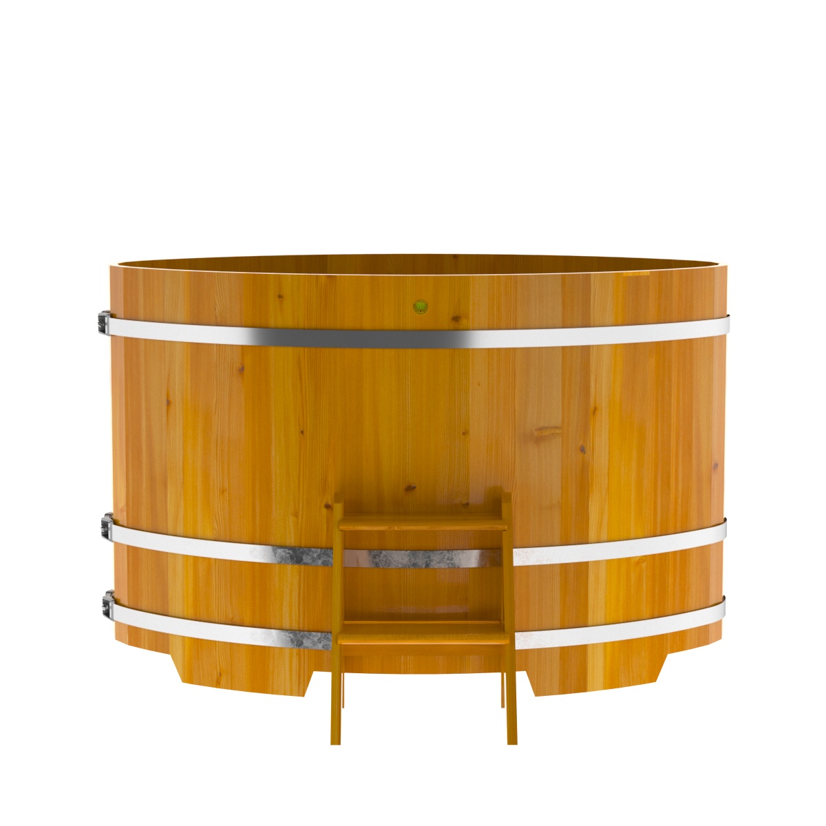 2280 Купель овальная из лиственницы Рустик 1,02х1,68х1,1 натуральная Alyarus  - Вид №4