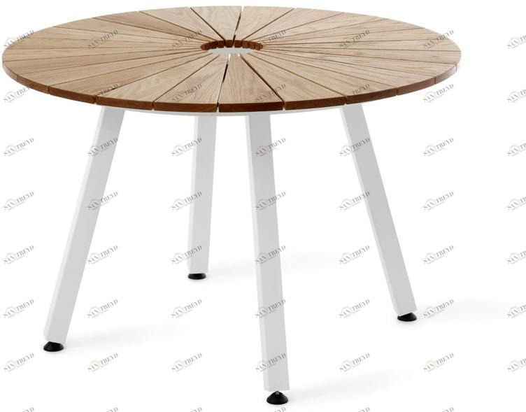 Nola Industrier Круглый садовый стол из стали и дерева Sunset sun-id-1454256