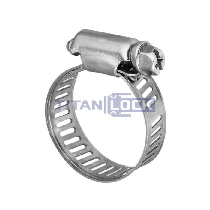 Червячный хомут (104-127 мм), нержав. сталь, TL104-127WCSS TITAN LOCK 