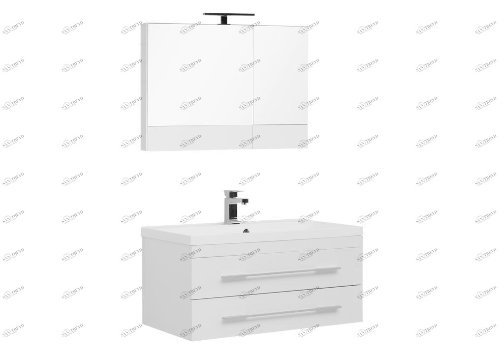 Комплект мебели для ванной Aquanet Нота NEW 90 белый (камерино) 00230297