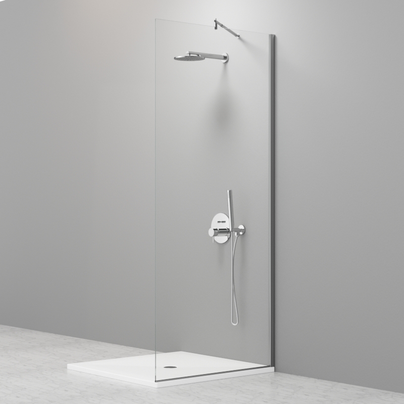 745803 Душевая дверь 8PAR53 H2000 из прозрачного стекла 8 мм и профиль хром, Kerasan Cabine doccia Италия