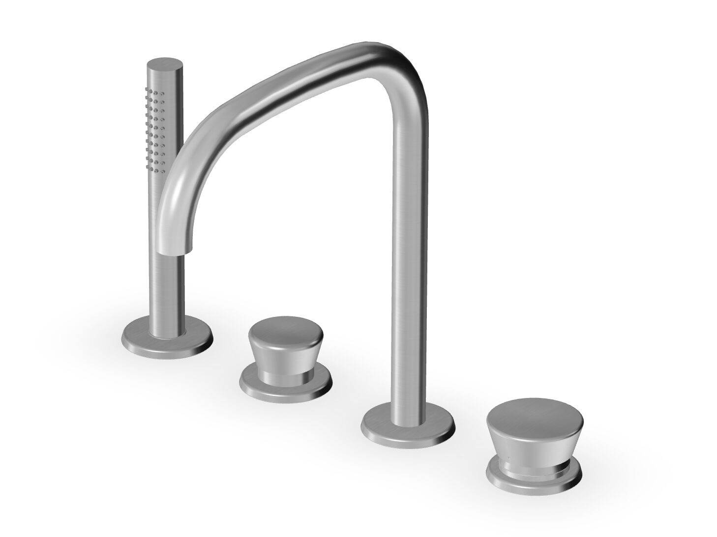 Смеситель для ванны с 4 отверстиями из нержавеющей стали с ручным душем Zucchetti Sablier ARCH-00023845 - Вид №1