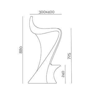 Высокий садовый стул из полиэтилена PF Stile открытый ARCH-00075069 - Вид №3